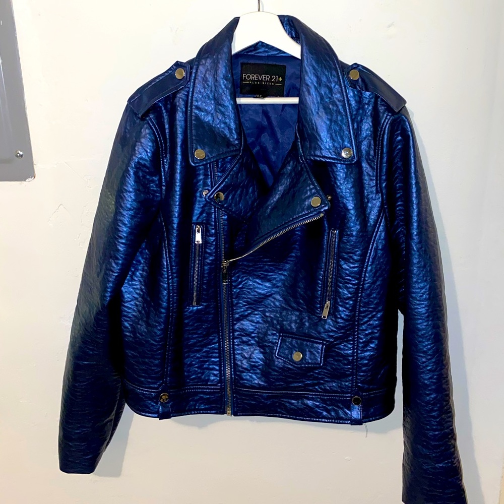 Forever 21 Metallic Biker Jacket